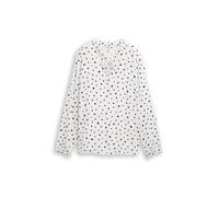 Tom Tailor Denim Regular Fit Langarmbluse aus reiner Viskose in Offwhite Melange, Größe XS