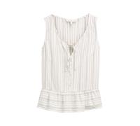 TOM TAILOR DENIM - Blusentop mit Leinenanteil white olive vertical stripe XL