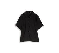 Denim Tom Tailor - Boxy Fit Bluse mit Leinenanteil deep black - Gr. - XS