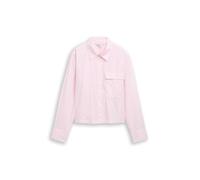Langarmbluse TOM TAILOR DENIM, Damen, Gr. L, soft mauve weiß stripe, Web, Obermaterial: 100% Baumwolle, gestreift, lässig geschnitten hüftlang, Rundhals, 1-Knopf-Manschette, Blusen, gestreift, kurze F