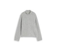 Denim Tom Tailor - Boxy Fit Strickpullover mit Wollanteil Light Soft Grey Melange - Gr. - M