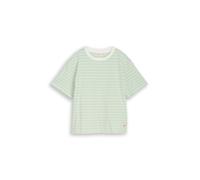 Tom Tailor Denim Damen T-Shirt Boxy Fit Matcha-Grün unregelmäßiger Streifen Größe L