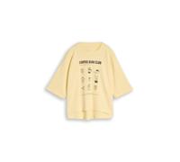 Denim Tom Tailor - Boxy Fit T-Shirt mit Print soft vanilla yellow - Gr. - S