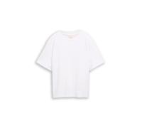 Denim Tom Tailor - Boxy Fit T-Shirt mit Stickerei white - Gr. - S
