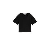 TOM TAILOR DENIM - Boxy Fit T-Shirt mit V-Ausschnitt deep black S