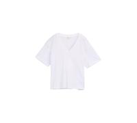 TOM TAILOR DENIM - Boxy Fit T-Shirt mit V-Ausschnitt White XS