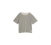 Denim Tom Tailor - Boxy Fit T-Shirt small olive white stripe - Gr. - S