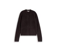 Denim Tom Tailor - Cosy Cardigan mit Rundhalsausschnitt dark plum melange - Gr. - M