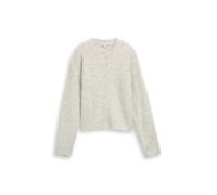 Denim Tom Tailor - Cosy Cardigan mit Rundhalsausschnitt marble beige melange - Gr. - L