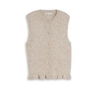 Denim Tom Tailor - Cosy Strickweste mit Rüschen atmosphere beige melange - Gr. - L