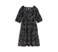 Denim Tom Tailor - Crinkle Mini-Kleid mit Blumenmuster black white flower print - Gr. - XS