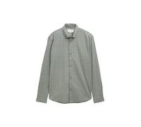 Langarmhemd TOM TAILOR DENIM "POPLIN", Herren, Gr. XL, N-Gr, grün weiß mini paisley print, Web, Obermaterial: 100% Baumwolle, modisch, tailliert taillenbedeckt, ohne Ausschnitt, Langarm Bündchen, Hemd