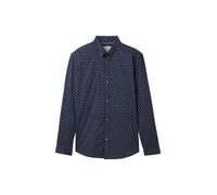 Tom Tailor Fitted Printed Poplin Langarmhemd