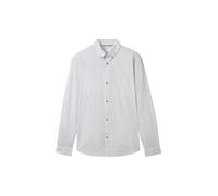 Denim Tom Tailor - Fitted Hemd mit Muster white navy striped design - Gr. - M