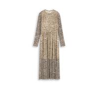 Denim Tom Tailor - Fitted Mesh Midi-Kleid mit Animal-Print brown beige zebra print - Gr. - M