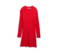 Denim Tom Tailor - Fitted Mini-Kleid aus Rippstrick brilliant red - Gr. - L