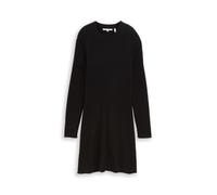 Denim Tom Tailor - Fitted Mini-Kleid aus Rippstrick deep black - Gr. - M