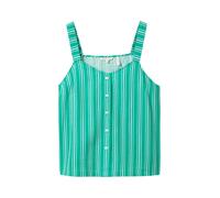 Denim Tom Tailor - Gestreiftes Top mit Leinen green white vertical stripe - Gr. - S