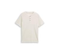 Denim Tom Tailor - Henley T-Shirt mit Waffelstruktur greyish white - Gr. - XL