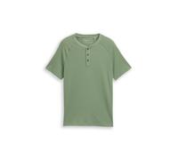 TOM TAILOR Denim Herren 1050358 Henley T-Shirt mit Waffelstruktur