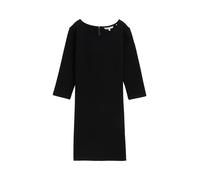 Shirtkleid TOM TAILOR DENIM, Damen, Gr. L (40), N-Gr, schwarz (deep schwarz), Jersey, Obermaterial: 54% Baumwolle, 44% Polyester, 2% Elasthan, modisch, körpernah kniefrei, Rundhals, 3/4-Ärmel, Kleider