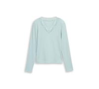 Denim Tom Tailor - Langarmshirt mit Spitze silver cloud blue - Gr. - XL