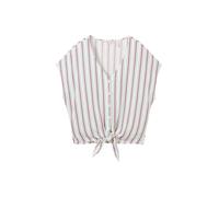 Denim Tom Tailor - Leinenbluse mit Knotendetail multicolor vertical stripe - Gr. - S