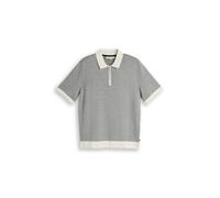 Denim Tom Tailor - Loose Fit Strickpullover mit Streifen black white jacquard - Gr. - S