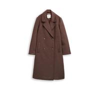 Wollmantel TOM TAILOR DENIM, Damen, Gr. XL, soft chocolate braun, Web, Obermaterial: 75% Polyester, 21% Wolle, 2% Polyacryl, 2% Polyamid. Futter: 100% Polyester, unifarben, loose fit kniebedeckend, ge