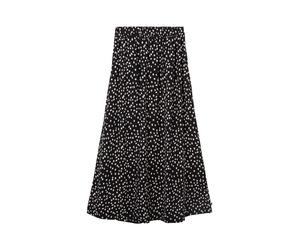 Denim Tom Tailor - Maxirock aus fließender Viskose black flower minimal print - Gr. - XS