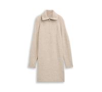 Strickkleid TOM TAILOR DENIM, Damen, Gr. S, N-Gr, cosy beige melange, Strick, Obermaterial: 62% Polyacryl, 25% Polyester, 10% Baumwolle, 3% Elasthan, Strukturmuster, meliert, regular fit knielang, ger