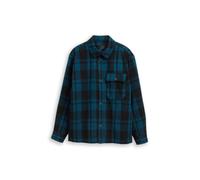 Denim Tom Tailor - Overshirt Jacke in Woll-Optik deep pond green dark check - Gr. - XXL