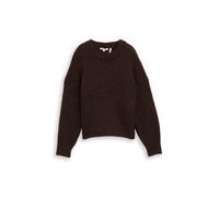 Denim Tom Tailor - Oversize Strickpullover soft chocolate brown melange - Gr. - L