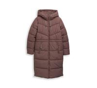 Denim Tom Tailor - Puffer-Mantel mit Kapuze soft chocolate brown - Gr. - S