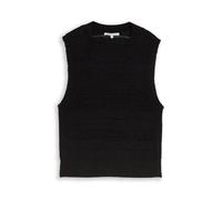 Denim Tom Tailor - Pullunder mit Lochmuster deep black - Gr. - XS
