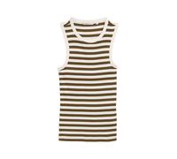 Denim Tom Tailor - Racerback Top mit Rippstruktur olive white stripe - Gr. - L