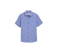 Denim Tom Tailor - Regular Fit Kurzarmhemd mit Leinenanteil royal blue chambray - Gr. - S