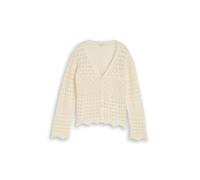 Tom Tailor Denim Damen 1051318 Relaxed Fit Cardigan mit Lochmuster