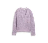 Denim Tom Tailor - Relaxed Fit Cardigan mit Wollanteil lilac multicolor melange - Gr. - L