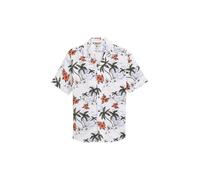 Denim Tom Tailor - Relaxed Fit Hemd mit Leinenanteil white tropical resort print - Gr. - M