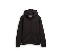 Denim Tom Tailor - Relaxed Fit Hoodie Sweatjacke aus Scuba night watch black - Gr. - XL