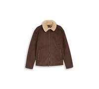 Denim Tom Tailor - Relaxed Fit Jacke in Wildleder-Optik cool dark brown - Gr. - S