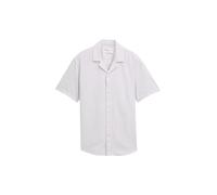 TOM TAILOR DENIM - Relaxed Fit Kurzarmhemd aus Baumwolle chalk grey white structure M