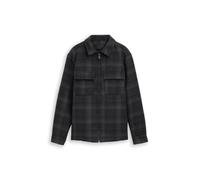 Denim Tom Tailor - Relaxed Fit Overshirt mit Karomuster black grey wool check - Gr. - M