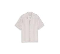 Denim Tom Tailor - Relaxed Fit Resort Hemd mit Leinenanteil muted grey stripe - Gr. - XL