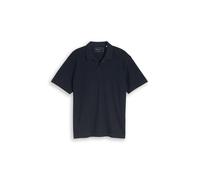 Denim Tom Tailor - Relaxed Fit Resort Poloshirt mit Waffelstruktur sky captain blue - Gr. - XL
