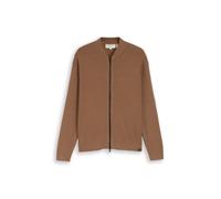 Denim Tom Tailor - Relaxed Fit Strickjacke mit Bomberkragen malt brown - Gr. - XL
