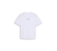Rundhalsshirt TOM TAILOR DENIM, Herren, Gr. L, weiß, Single Jersey, Obermaterial: 100% Baumwolle, Rundhals, Shirts Rundhalsshirt (83965145-L) weiß