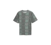Denim Tom Tailor - Relaxed Fit T-Shirt mit Muster grey green patchwork print - Gr. - S