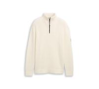 Denim Tom Tailor - Relaxed Fit Troyer Strickpullover wool white - Gr. - M